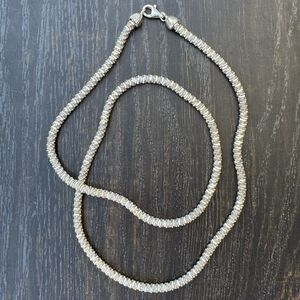 Milor Italy Sterling Silver 925 Diamond Cut Sparkle Ice Rope Chain 28" Necklace